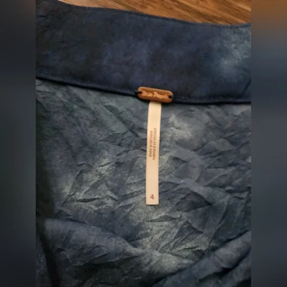 Free People Martine Flirt Mini Blue Tie-Dye Skirt - Picture 3 of 5